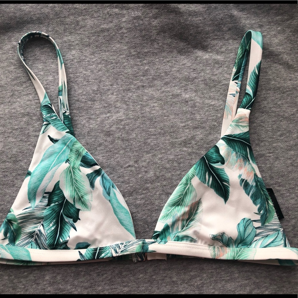 Pacsun LA Hearts floral triangle bikini swim top